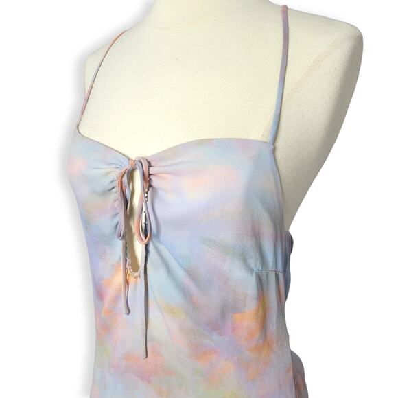Skyler & Madison "Molly" Pastel Cloud Open Back Mini Dress Size Large - Picture 7 of 15